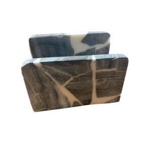 Marble Napkin Holder Gray White Heavy Kitchen Table Accessory Neo Deco New